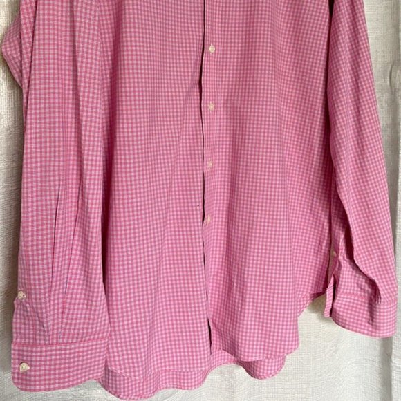 Polo by Ralph Lauren Men's Large Stanton Classic Fit Button Down - Pink Plaid - Picture 4 of 7